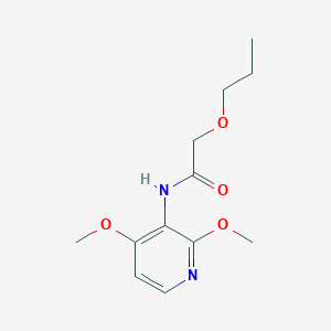 molecular formula C12H18N2O4 B7276196 N-(2,4-dimethoxypyridin-3-yl)-2-propoxyacetamide 