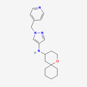 molecular formula C19H26N4O B7276201 N-(1-oxaspiro[5.5]undecan-4-yl)-1-(pyridin-4-ylmethyl)pyrazol-4-amine 
