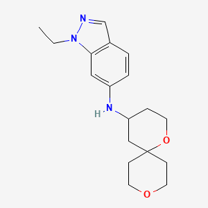 molecular formula C18H25N3O2 B7276208 N-(1,9-dioxaspiro[5.5]undecan-4-yl)-1-ethylindazol-6-amine 