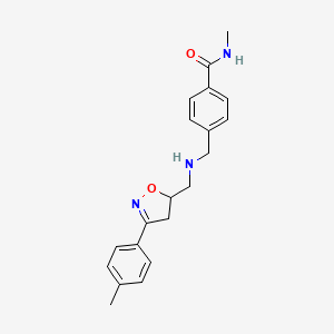 molecular formula C20H23N3O2 B7276243 N-methyl-4-[[[3-(4-methylphenyl)-4,5-dihydro-1,2-oxazol-5-yl]methylamino]methyl]benzamide 
