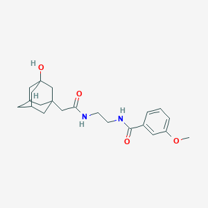 molecular formula C22H30N2O4 B7276331 N-[2-[[2-(3-hydroxy-1-adamantyl)acetyl]amino]ethyl]-3-methoxybenzamide 