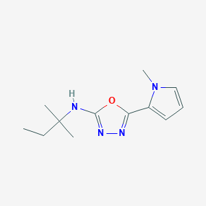 molecular formula C12H18N4O B7276373 N-(2-methylbutan-2-yl)-5-(1-methylpyrrol-2-yl)-1,3,4-oxadiazol-2-amine 