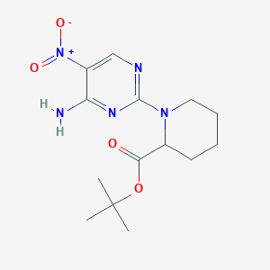 molecular formula C14H21N5O4 B7276448 Tert-butyl 1-(4-amino-5-nitropyrimidin-2-yl)piperidine-2-carboxylate 
