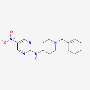 molecular formula C16H23N5O2 B7276478 N-[1-(cyclohexen-1-ylmethyl)piperidin-4-yl]-5-nitropyrimidin-2-amine 