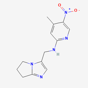 molecular formula C13H15N5O2 B7276712 N-(6,7-dihydro-5H-pyrrolo[1,2-a]imidazol-3-ylmethyl)-4-methyl-5-nitropyridin-2-amine 
