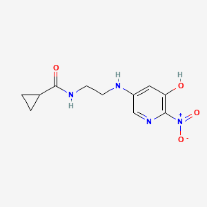 molecular formula C11H14N4O4 B7276754 N-[2-[(5-hydroxy-6-nitropyridin-3-yl)amino]ethyl]cyclopropanecarboxamide 