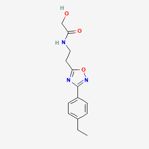 molecular formula C14H17N3O3 B7276799 N-[2-[3-(4-ethylphenyl)-1,2,4-oxadiazol-5-yl]ethyl]-2-hydroxyacetamide 