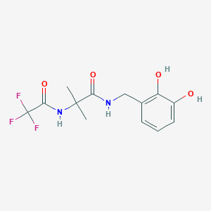 molecular formula C13H15F3N2O4 B7276913 N-[(2,3-dihydroxyphenyl)methyl]-2-methyl-2-[(2,2,2-trifluoroacetyl)amino]propanamide 