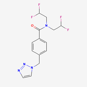 molecular formula C14H14F4N4O B7276978 N,N-bis(2,2-difluoroethyl)-4-(triazol-1-ylmethyl)benzamide 