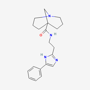 molecular formula C20H26N4O B7277014 N-[2-(5-phenyl-1H-imidazol-2-yl)ethyl]-1-azabicyclo[3.3.1]nonane-5-carboxamide 