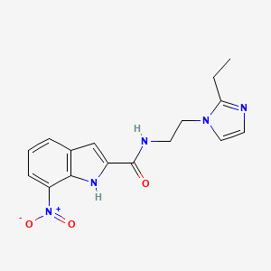 molecular formula C16H17N5O3 B7277020 N-[2-(2-ethylimidazol-1-yl)ethyl]-7-nitro-1H-indole-2-carboxamide 