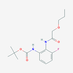 molecular formula C16H23FN2O4 B7277032 tert-butyl N-[3-fluoro-2-[(2-propoxyacetyl)amino]phenyl]carbamate 