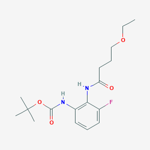 molecular formula C17H25FN2O4 B7277044 tert-butyl N-[2-(4-ethoxybutanoylamino)-3-fluorophenyl]carbamate 
