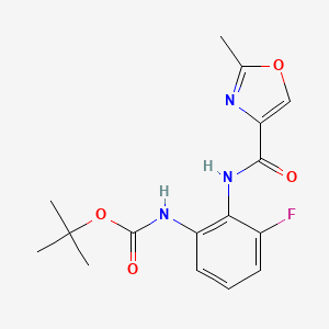 molecular formula C16H18FN3O4 B7277051 tert-butyl N-[3-fluoro-2-[(2-methyl-1,3-oxazole-4-carbonyl)amino]phenyl]carbamate 