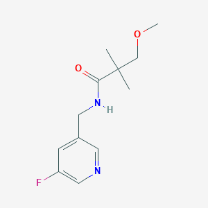 molecular formula C12H17FN2O2 B7277078 N-[(5-fluoropyridin-3-yl)methyl]-3-methoxy-2,2-dimethylpropanamide 