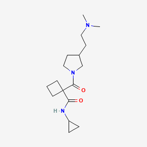 molecular formula C17H29N3O2 B7277105 N-cyclopropyl-1-[3-[2-(dimethylamino)ethyl]pyrrolidine-1-carbonyl]cyclobutane-1-carboxamide 