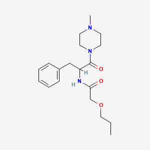 molecular formula C19H29N3O3 B7277130 N-[1-(4-methylpiperazin-1-yl)-1-oxo-3-phenylpropan-2-yl]-2-propoxyacetamide 