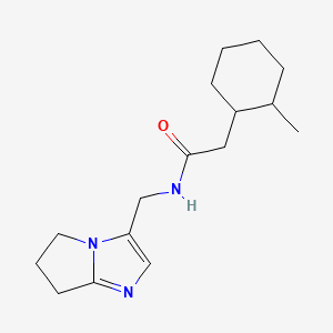 molecular formula C16H25N3O B7277306 N-(6,7-dihydro-5H-pyrrolo[1,2-a]imidazol-3-ylmethyl)-2-(2-methylcyclohexyl)acetamide 