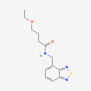 molecular formula C13H17N3O2S B7277327 N-(2,1,3-benzothiadiazol-4-ylmethyl)-4-ethoxybutanamide 