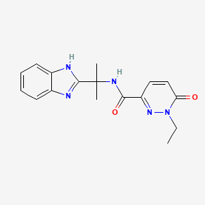molecular formula C17H19N5O2 B7277349 N-[2-(1H-benzimidazol-2-yl)propan-2-yl]-1-ethyl-6-oxopyridazine-3-carboxamide 