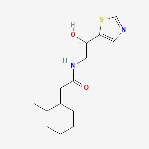 molecular formula C14H22N2O2S B7277378 N-[2-hydroxy-2-(1,3-thiazol-5-yl)ethyl]-2-(2-methylcyclohexyl)acetamide 
