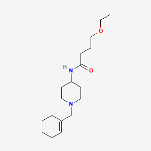 molecular formula C18H32N2O2 B7277411 N-[1-(cyclohexen-1-ylmethyl)piperidin-4-yl]-4-ethoxybutanamide 