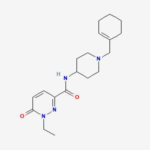 molecular formula C19H28N4O2 B7277416 N-[1-(cyclohexen-1-ylmethyl)piperidin-4-yl]-1-ethyl-6-oxopyridazine-3-carboxamide 