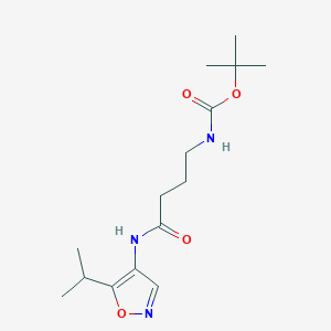 molecular formula C15H25N3O4 B7277428 tert-butyl N-[4-oxo-4-[(5-propan-2-yl-1,2-oxazol-4-yl)amino]butyl]carbamate 