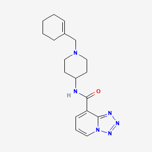 molecular formula C18H24N6O B7277432 N-[1-(cyclohexen-1-ylmethyl)piperidin-4-yl]tetrazolo[1,5-a]pyridine-8-carboxamide 