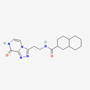 molecular formula C18H25N5O2 B7277443 N-[2-(8-oxo-7H-[1,2,4]triazolo[4,3-a]pyrazin-3-yl)ethyl]-1,2,3,4,4a,5,6,7,8,8a-decahydronaphthalene-2-carboxamide 