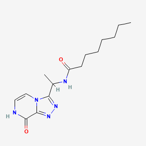 molecular formula C15H23N5O2 B7277448 N-[1-(8-oxo-7H-[1,2,4]triazolo[4,3-a]pyrazin-3-yl)ethyl]octanamide 