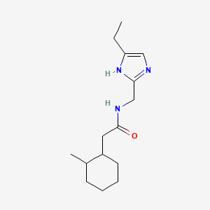 molecular formula C15H25N3O B7277494 N-[(5-ethyl-1H-imidazol-2-yl)methyl]-2-(2-methylcyclohexyl)acetamide 