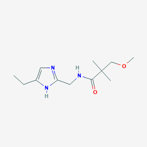 molecular formula C12H21N3O2 B7277501 N-[(5-ethyl-1H-imidazol-2-yl)methyl]-3-methoxy-2,2-dimethylpropanamide 