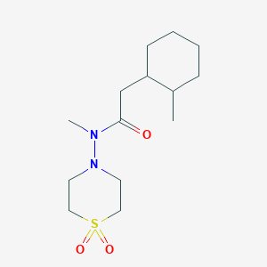 molecular formula C14H26N2O3S B7277640 N-(1,1-dioxo-1,4-thiazinan-4-yl)-N-methyl-2-(2-methylcyclohexyl)acetamide 