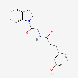 molecular formula C19H20N2O3 B7277672 N-[2-(2,3-dihydroindol-1-yl)-2-oxoethyl]-3-(3-hydroxyphenyl)propanamide 