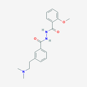 molecular formula C19H23N3O3 B7277764 N'-[3-[2-(dimethylamino)ethyl]benzoyl]-2-methoxybenzohydrazide 