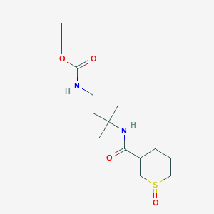 molecular formula C16H28N2O4S B7277769 tert-butyl N-[3-methyl-3-[(1-oxo-3,4-dihydro-2H-thiopyran-5-carbonyl)amino]butyl]carbamate 