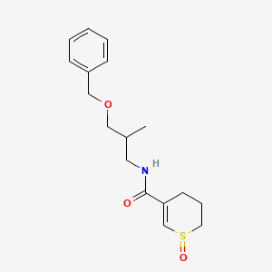 molecular formula C17H23NO3S B7277777 N-(2-methyl-3-phenylmethoxypropyl)-1-oxo-3,4-dihydro-2H-thiopyran-5-carboxamide 