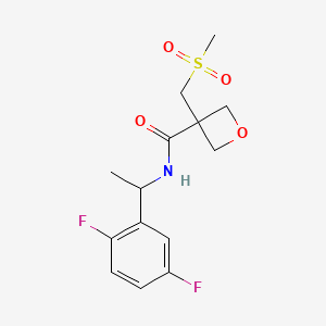 molecular formula C14H17F2NO4S B7277809 N-[1-(2,5-difluorophenyl)ethyl]-3-(methylsulfonylmethyl)oxetane-3-carboxamide 