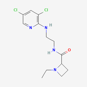 molecular formula C13H18Cl2N4O B7277824 N-[2-[(3,5-dichloropyridin-2-yl)amino]ethyl]-1-ethylazetidine-2-carboxamide 