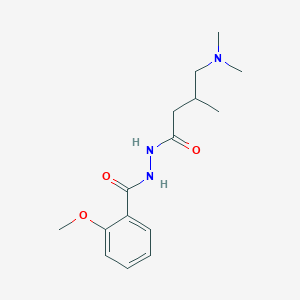 molecular formula C15H23N3O3 B7277845 N'-[4-(dimethylamino)-3-methylbutanoyl]-2-methoxybenzohydrazide 