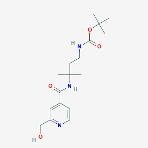 molecular formula C17H27N3O4 B7277902 tert-butyl N-[3-[[2-(hydroxymethyl)pyridine-4-carbonyl]amino]-3-methylbutyl]carbamate 