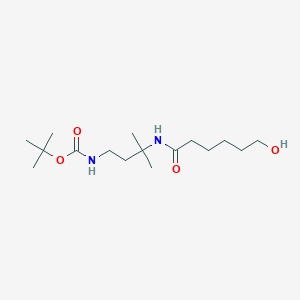 molecular formula C16H32N2O4 B7277971 tert-butyl N-[3-(6-hydroxyhexanoylamino)-3-methylbutyl]carbamate 