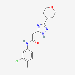 molecular formula C16H19ClN4O2 B7278018 N-(3-chloro-4-methylphenyl)-2-[3-(oxan-4-yl)-1H-1,2,4-triazol-5-yl]acetamide 
