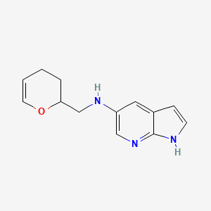 molecular formula C13H15N3O B7278028 N-(3,4-dihydro-2H-pyran-2-ylmethyl)-1H-pyrrolo[2,3-b]pyridin-5-amine 