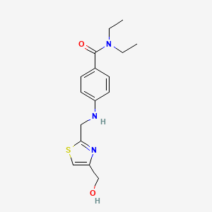 molecular formula C16H21N3O2S B7278052 N,N-diethyl-4-[[4-(hydroxymethyl)-1,3-thiazol-2-yl]methylamino]benzamide 