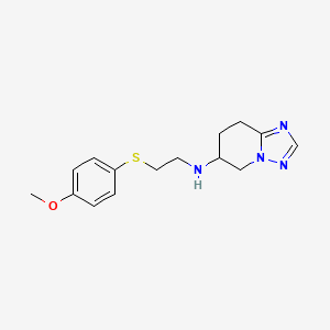 molecular formula C15H20N4OS B7278092 N-[2-(4-methoxyphenyl)sulfanylethyl]-5,6,7,8-tetrahydro-[1,2,4]triazolo[1,5-a]pyridin-6-amine 