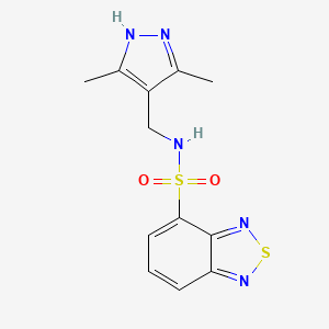 molecular formula C12H13N5O2S2 B7278100 N-[(3,5-dimethyl-1H-pyrazol-4-yl)methyl]-2,1,3-benzothiadiazole-4-sulfonamide 