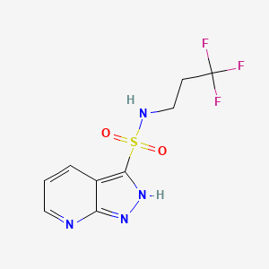 molecular formula C9H9F3N4O2S B7278249 N-(3,3,3-trifluoropropyl)-2H-pyrazolo[3,4-b]pyridine-3-sulfonamide 