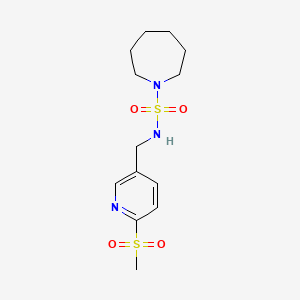 molecular formula C13H21N3O4S2 B7278266 N-[(6-methylsulfonylpyridin-3-yl)methyl]azepane-1-sulfonamide 